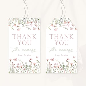 Wildblumen Geburtstag Dankeschön Anhänger | Blumen 1. Geburtstag Dekor | Süßer kleiner Wildblumen Anhänger | Mädchen Blumen Geburtstagsgeschenk Anhänger | BD8