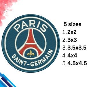 PSG Paris Saint-Germain Embroidery Design - 5 Sizes (2x2&quot;, 3x3&quot;, 3.5x3.5&quot;, 4x4&quot;, 4.5x4.5&quot;) - Instant Download | Dst, Pes, Jef, Emb