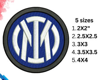 Inter Milan Logo Embroidery Design | Football Club Badge | Pes Dst Emb Jef etc. Files | 2x2 to 4 Inch Sizes