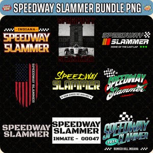 Speedway Slammer Png Bundle, Race Car, Vintage Racing Shirt, Racing Fan Gift, Motorsport Apparel, Track T Shirt, Racing Design, Gift for Him