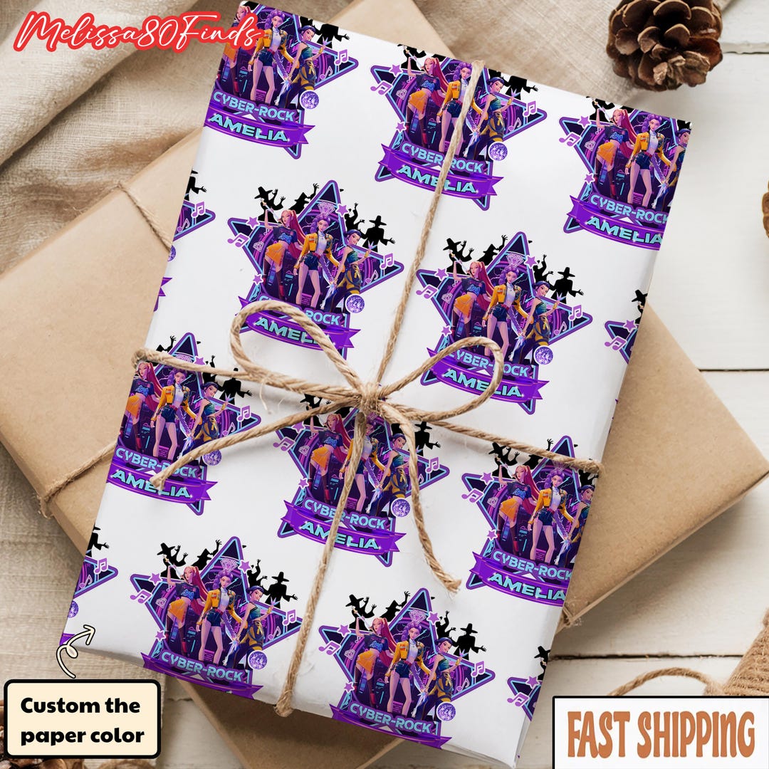 Personalized Huntrix Birthday Wrapping Paper, Custom Rumi Zoey Mira ...