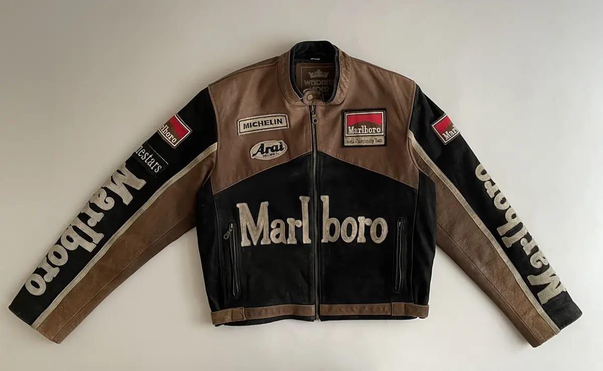 marlboroマルボロ varsity jacket ボンバージャケット 牛革 marlboro