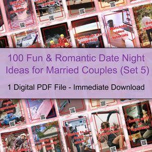 100 Spaß & Romantische Datum Ideen Set 5 für Paare (Datei). Machen Sie ein Date Night Glas, Box. DIY niedliches Kunsthandwerk. 100 Karten, Termine, Dinge zusammen zu tun