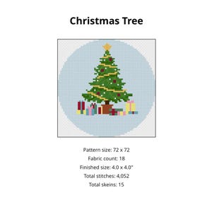 Christmas Tree Cross Stitch Pattern PDF | Christmas Needlepoint Pattern | Holiday Decor | Instant Download
