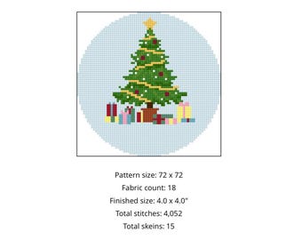 Christmas tree needlepoint ornament pattern