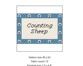 Counting sheep baby door hang needlepoint pattern