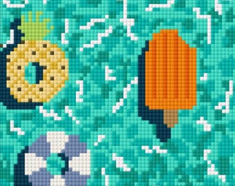 Food Pool Floats – Cross Stitch/Needlepoint PDF Pattern
