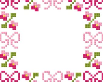 Bow and Flower Coaster – Cross Stitch/Needlepoint Pattern PDF