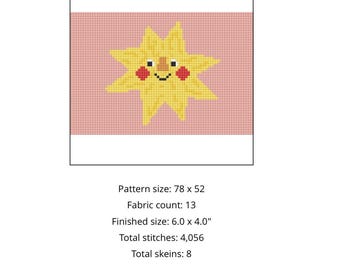 Happy Sun – Needlepoint & Cross Stitch Pattern (Digital Download)