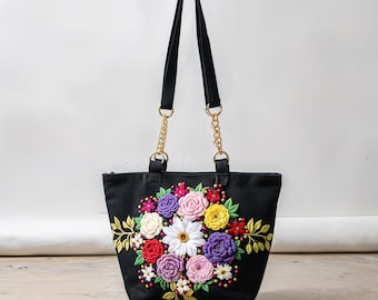 Handcrafted Embroidery Tote Bag – Floral Unique & Stylish ,Durable