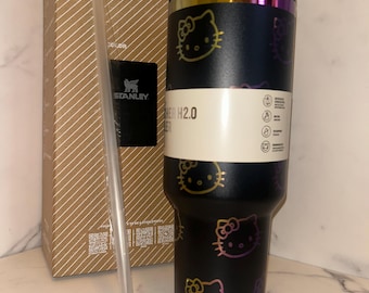 Black Rainbow Gradient Hello Kitty Stanley 40 oz Tumbler