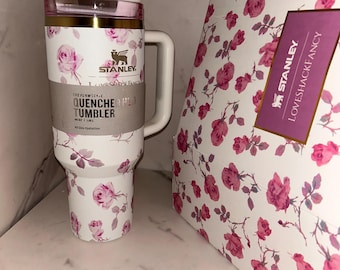 White Floral Love Shack Stanley 40 oz Tumbler