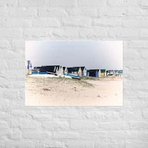 Beach Huts on Mudeford Beach, Dorset, England - Poster Print