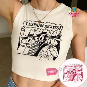 Lesbian Rights Pride PNG | Funny Gay Witches Protest Art | LGBTQ+ Pride Month  | Bold Retro Lesbian Clipart | Queer Liberation Pride