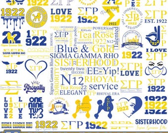 Pacchetto SVG: Lettere greche della confraternita, disegni del 1922 (download immediato)