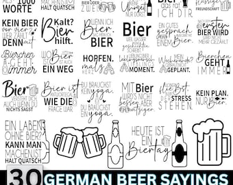 Pacchetto SVG di detti sulla birra tedesca: 30 progetti artigianali (download digitale)