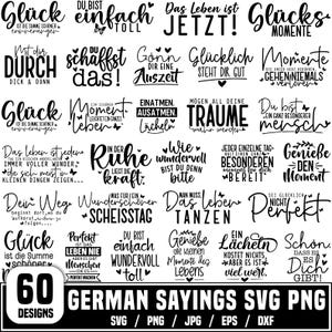 Deutsche Sprüche SVG, Bundle für Taschen - Cricut & Plotter Designs - Geschenkideen, Sofort Download
