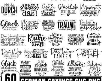 Pacchetto di detti tedeschi in formato SVG per borse - Progetti per Cricut e plotter - Idee regalo, download immediato