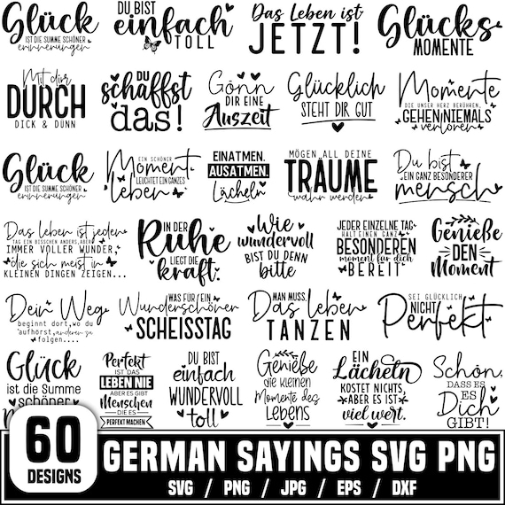 German Sayings Svg Bundle for Bags - Cricut & Plotter Designs - Gift Ideas, Instant Download