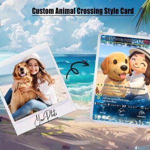Tarjeta de pareja personalizada con dibujos animados 2D: tarjeta de Pixar personalizada con foto de pareja, nombres y rasgos. Un regalo de recuerdo para tu pareja.