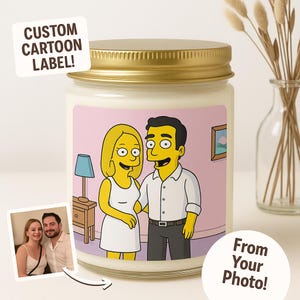 Surpresa dentro! Vela amarela personalizada com desenho animado e mensagem oculta - Presente perfeito para qualquer ocasião