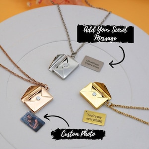 Unique Gift Idea: Handcrafted Envelope Necklace for Women, Custom Love Jewelry