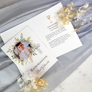 Cartão de comunhão personalizado com ímã de foto – convite pessoal ou cartão de agradecimento com texto e foto personalizados