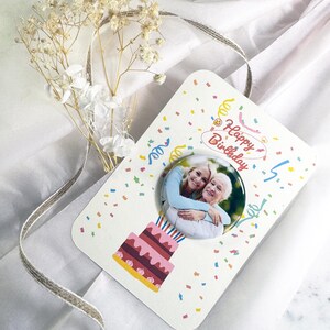Personalisierte Geburtstagskarte mit Fotomagnet – Einzigartiges Andenken, Personalisiertes Geschenk für Familie & Freunde