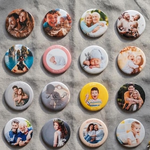 Personalized Round Photo Magnet – Wedding Gift, Birthday Gift, Baby Gift | Custom Photo Magnet Wedding Gift | Refrigerator Magnet image 4