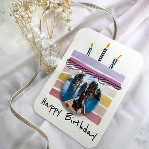 Carte d'anniversaire personnalisée avec aimant - Carte photo personnalisée, cadeau parfait pour les fêtes d'anniversaire