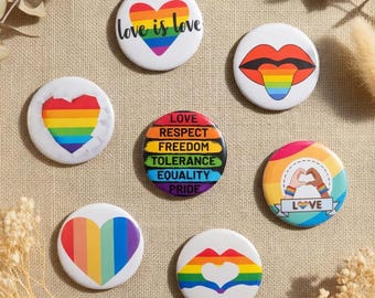 Pride Fridge Magnet – Rainbow LGBTQ Magnet | Love is Love Gift | Gay Pride Month Queer Ally Gift | 20 Designs to Choose | Handmade Germany