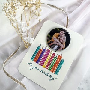 Tarjeta de cumpleaños personalizada con imán de foto: idea única para un regalo de cumpleaños, tarjeta individual con foto