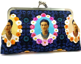 Pochette Borsa a mano Frida Kahlo ricamata Viva la vida