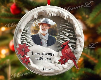 Adorno navideño conmemorativo, adorno navideño personalizado en memoria de un padre o abuelo, recuerdo.