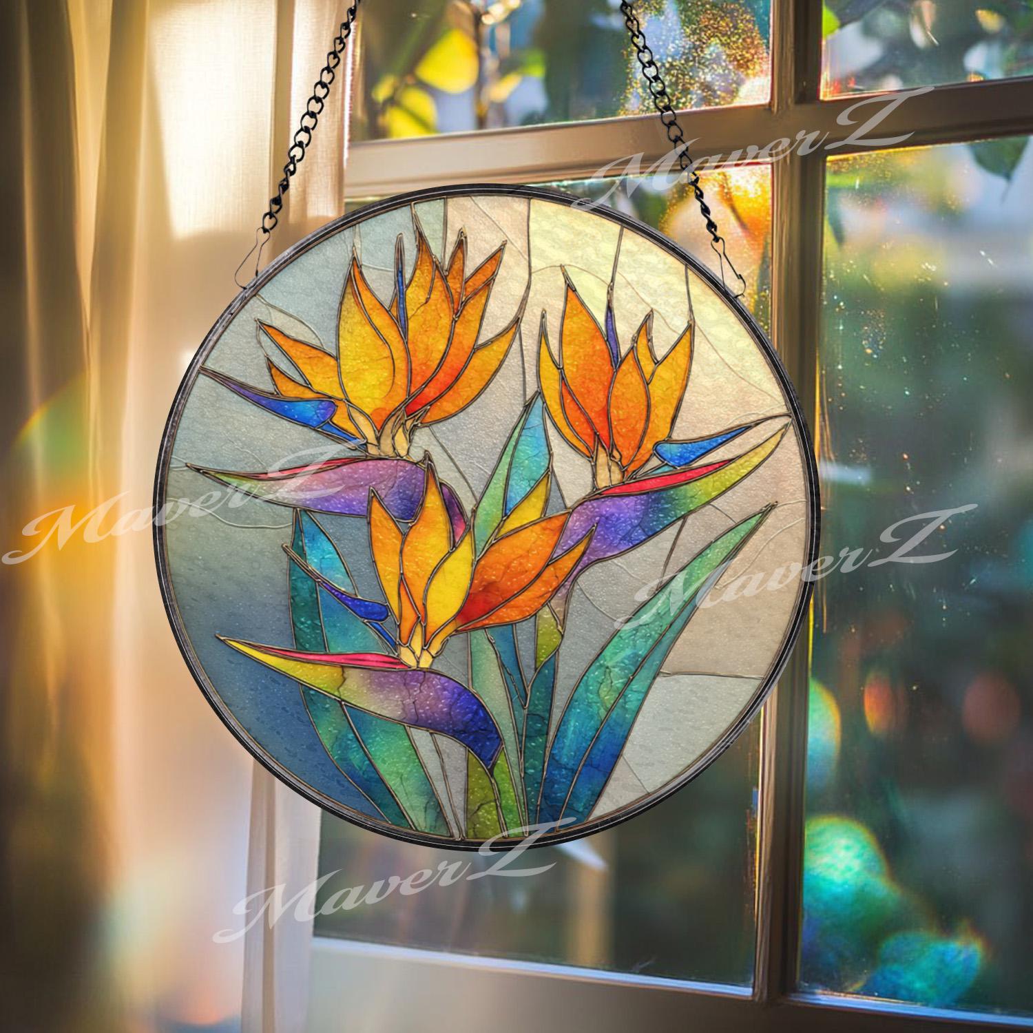 Stained glass bird of paradise - Etsy 日本