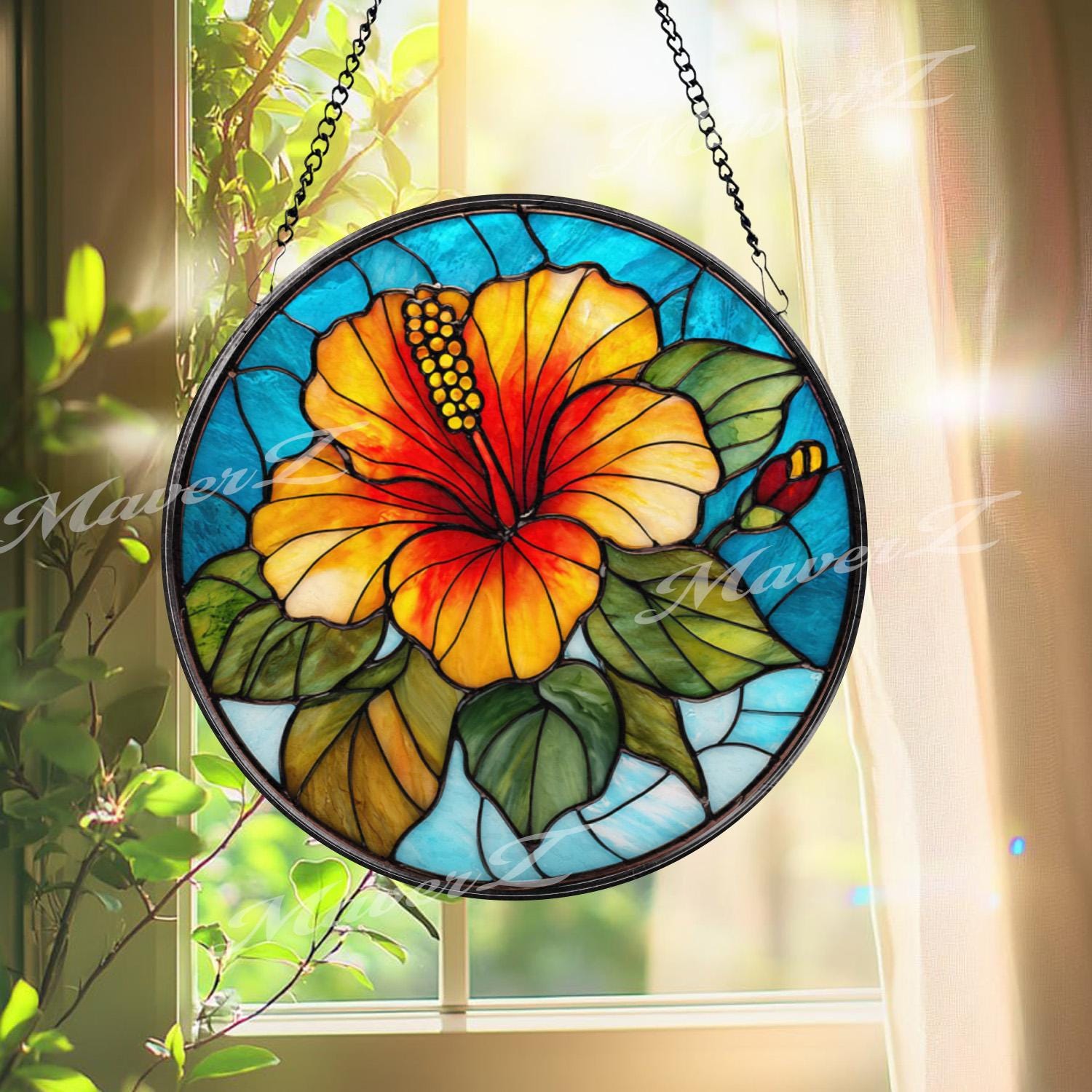STAINED GLASS LANTERN SHADE 風花 STAINED GLASS LANTERN SHADE 風花 STAINED GLASS LANTERN SHADE 風花