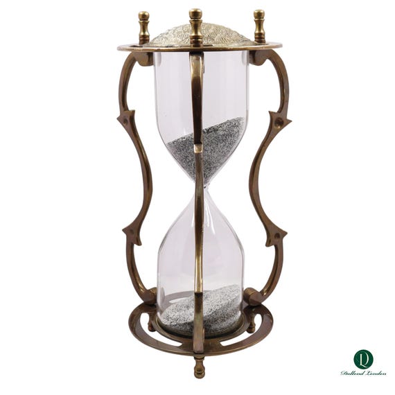 Personalised Brass Sand Timer - Vintage Style 10 Minute Sand Clock