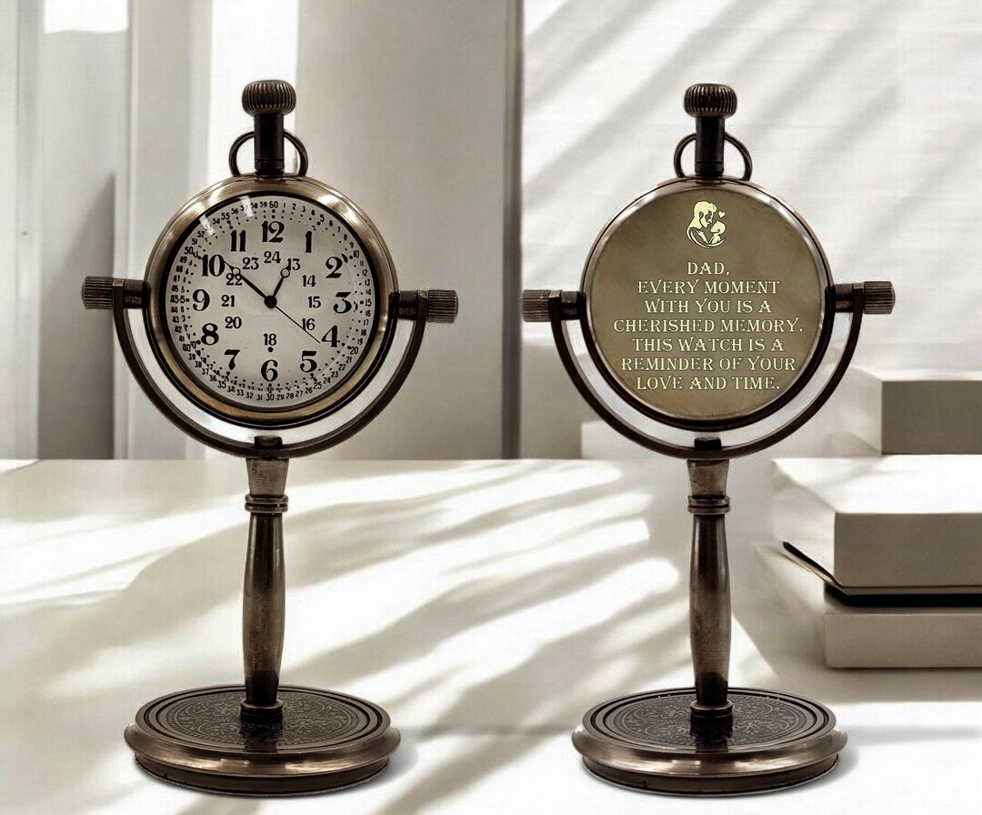 Personalised Father's Days Desk Clock With Custom Quotes | Engraved ...