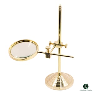 Personalised Adjustable Desktop Brass Magnifying Glass