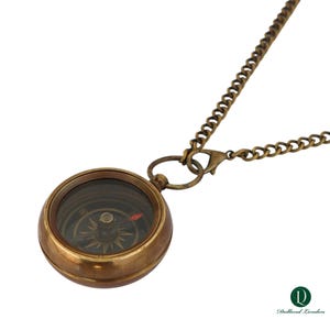 Personalised Bronze Compass Necklace for Men with Quote Engraving Custom Gift for Boyfriend or Anniversary, Milestone Birthday Gift for Him