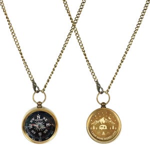 Custom Working Compass Necklace Pendant Unique Gift for Boyfriend, Engraved Compass Necklace with Your Handwriting,Men Compass Necklace Gift