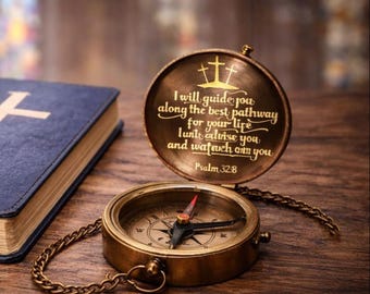 Brújula personalizada para Primera Comunión, Confirmación o Bautismo - Regalo para ahijados