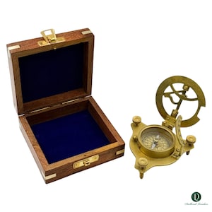 Brújula de reloj de sol personalizada con caja como regalo de aniversario / Regalo de aniversario personalizado para esposo / Regalo de aniversario empresarial personalizado para él
