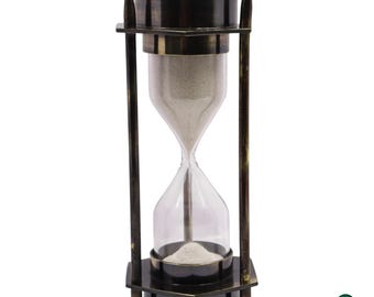 Personalisierte Gunmetal 3 Minuten Sanduhr mit Kompass