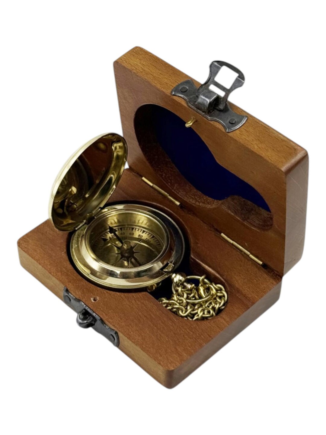 Push Button Compass Personalised Push Button Brass Compass With Wooden Box - Etsy