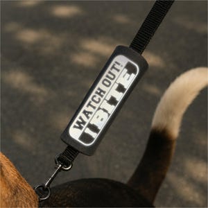 Funda reflectante para correa de perro con la inscripción "I Bite" / Advertencia de alta visibilidad para perros reactivos
