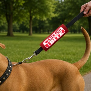 Manichetto per guinzaglio "I Bite Dog" / Avviso e comunicazione durante le passeggiate con cani reattivi