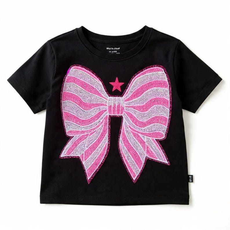 Custom Sequin Bow Patch | Adult size | Shirt size | Iron on Patches image 3