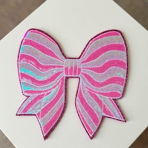 Custom Sequin Bow Patch | Adult size | Shirt size | Iron on Patches