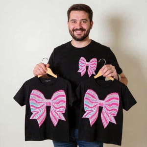 Custom Sequin Bow Patch | Adult size | Shirt size | Iron on Patches image 4